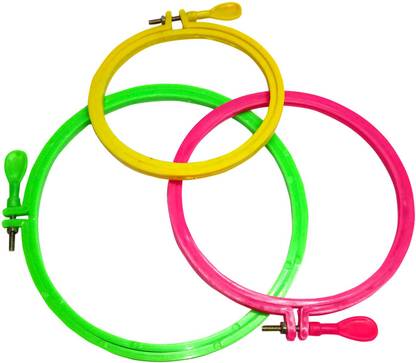 Sky Plastic Fabric Embroidery Hand Ring Frame : Set of 3 Sizes pcs (pack of 3) Embroidery Frame
