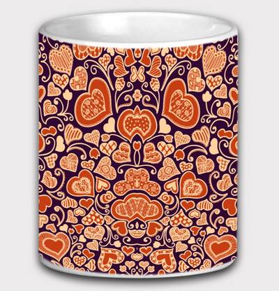 Sivyati Multicolor Texture Printed Design Coffee Ceramic Coffee Mug