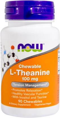 Now Foods L-Theanine 100 mg 90 Chewables