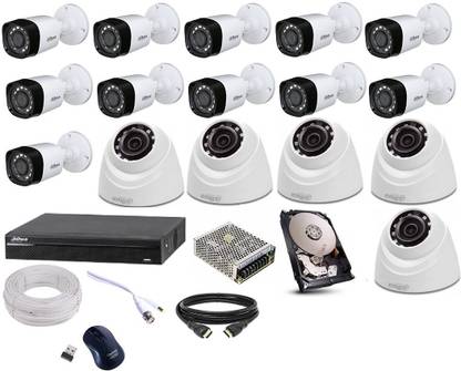 DAHUA bullet dome, CHANNEL DVR, CHANNEL POWER SUPPLY,2TB HARD DISK,90M WIRE Security Camera