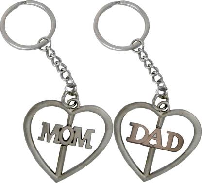 Gifts Mom Dad Keyring Mother Father Son Daughter Key Chain Stainless Steel Xmas