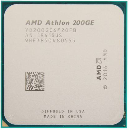 AMD Athlon 200GE with Integrated Radeon Vega 3 Graphics 3.2 GHz Upto 3.2 GHz AM4 Socket 2 Cores 4 Threads 1 MB L2 4 MB L3 Desktop, Workstation Processor