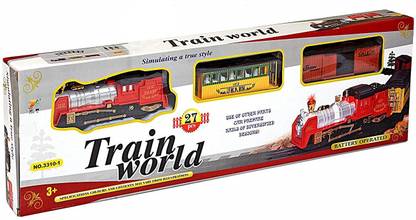 ToyGalaxy Train World Toy Train with Flash Lights and Music - 27 Piece Set