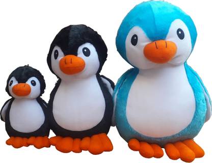 Pihu Enterprises Penguin Cute Plush Kids Toy 30 and 18 cm Black and 40 cm Blue  - 30 cm