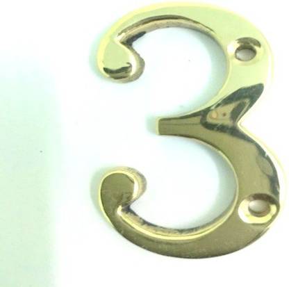 Robin Export Company 2 Inch Brass Number 3 Sign