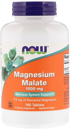 Now Foods Magnesium Malate -- 1000 mg - 180 Tablets
