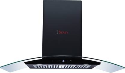 Seavy Opec Dlx 90 cm Black Auto-Clean Auto Clean Wall Mounted Black 1100 CMH Chimney