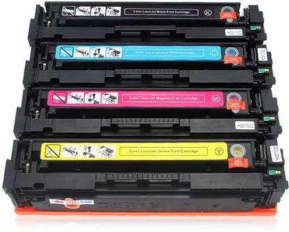 Vitsa 202A / CF500A / CF501A / CF502A / CF503A Toner Cartridge Set of 4 Colors Black + Tri Color Combo Pack Ink Toner