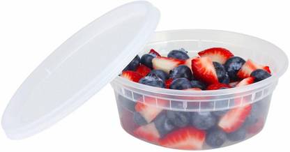 RajHeera 8oz Plastic Containers with Lids 1 Containers Lunch Box
