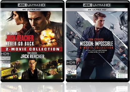 Jack Reacher 2-Movie and Mission Impossible 6-Movie (4K UHD)