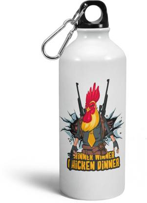 FLYBOX Pubg Chicken Dinner Time 600 ml Aluminium Bottle