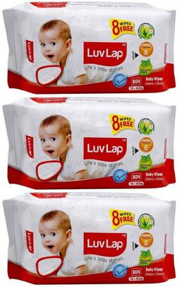 LuvLap Baby Wet Wipes with Aloe Vera (240 PIECES )