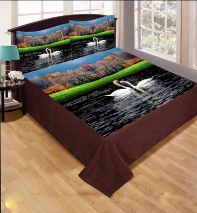 New Click Shop 240 TC Velvet King Printed Flat Bedsheet