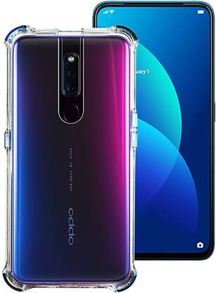 MARSHLAND Back Cover for Oppo F11 Pro, Specially Designed To Cover, Transparent With Four Corners Color Blue