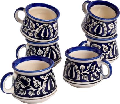 Tashveen Articles Pack of 6 Ceramic Tashveen Articles Coffee Mug Tea Cups Hand Painted Tea Cup