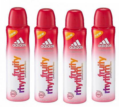 ADIDAS Fruity Rhythm Deodorant Body Spray for Women 150ML Each (Pack of 4) Deodorant Spray  -  For Women