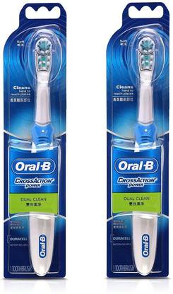 Oral-B Cross Action Battery Powered 2 Piece Combo Pack Electric Toothbrush