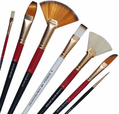 KAMAL Artist Quality Mix Brush Set for Acrylic Painting, Oil Painting, Modern Art Painting