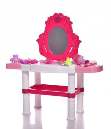 IRIS Girls Dressing Table,Kids Vanity Table and Beauty Play Set Princess Make Up Vanity Table with Fashion and Makeup Accessories for Girls