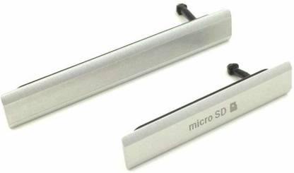 Dream Micro Sd with Sim Card and USB Port Dust Plug Cover Flap for Sony Xperia Z2 (Silver) Smart Key