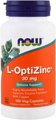 Now Foods L-OptiZinc, 30 mg, 100 Veg Capsules