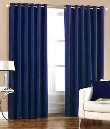 HHH FAB 270 cm (9 ft) Polyester Semi Transparent Long Door Curtain (Pack Of 2)