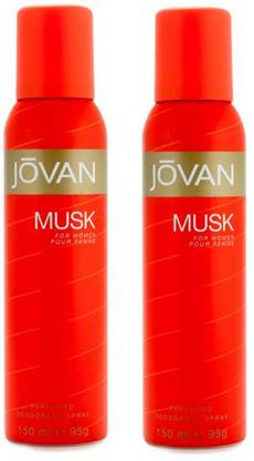 Jovan Musk Deodorant Body Spray For Women 150ML Each (Pack of 2) Deodorant Spray  -  For Women