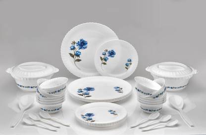 lighttree Pack of 36 Melamin b blue Dinner Set