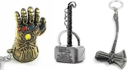 SK QUALITY Avengers End Game combo thor hummers and infinity Gauntlet Key Chain