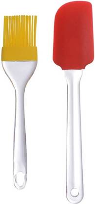 ट्रेब्बो Silicon Brush and Silicon Spatula Big Silicon Flat Pastry Brush रसोई उपकरण सेट