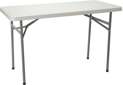 Finch Fox Multipurpose Portable Plastic (4 * 2) Foot Rectangular HDPE Folding Table for Hotels/Restaurant/Dining/Garden Market/Home & Outdoor (White) Color Plastic Cafeteria Table