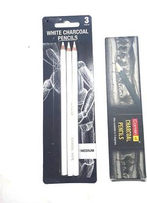 Camlin WHITE PLUS BLACK CHARCOAL PENCIL SET Pencil