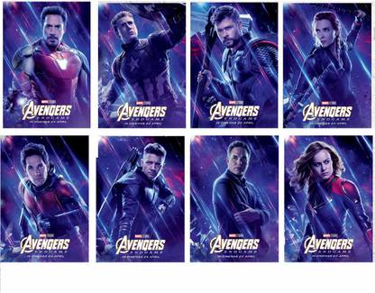 Avengers Endgame Set of 8 Posters for Room & Office Paper Print