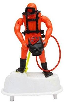 Jainsons Pet Products Aquarium Fish Tank Decoration Ornament Scuba Diver with Air Pump and Pipe Air Aquarium Pump