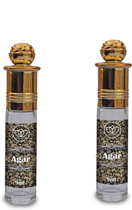 ASHTAAROMAS Set of 2 Agarwood Attar Alcohol Free for Unisex Perfumes (9 ml Each) Floral Attar