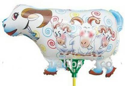 Masti Zone Printed Sheep /Goat Farm Animal Foil Printed Jungle Theme Multi Colour Balloons for Kids Jungle Theme Party Balloon