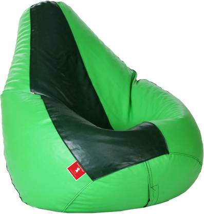 Beannie Jumbo Dark-Green Parrot-Green Teardrop Bean Bag  With Bean Filling