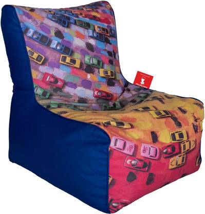 ComfyBean XL Billy Joe Digitally Printed Racing Cars Bean Bag Chair  With Bean Filling
