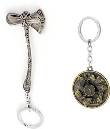 Three Shades Thor Axe New Hammer Keychain & Hammer Rotating Key Chain