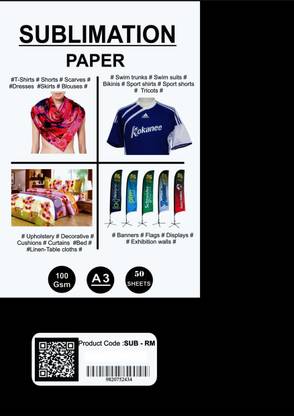Ink Well Sublimation RM Paper Yellowish Paper A3 Size - 50 Sheet, 100 GSM Unruled A3 100 gsm Transfer Paper