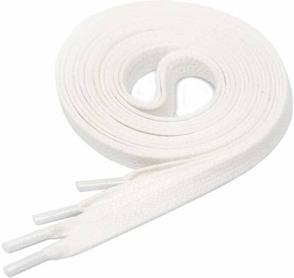 TOTAL HOME 2 Pairs THICK FLAT FAT SHOE LACES 2/5" Wide Shoelaces All Shoe Types Trainer Boot Shoes White Color Shoe Lace