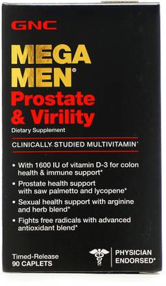 GNC Mega Men Prostate and Virility Multivitamin Timed Release Formula