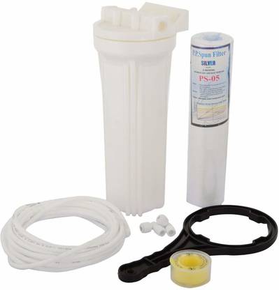 MG WATER SOLUTION Pre filter housing 1 Year complete service kit with all Installation accessories & PP 1 Spun filters, East to install using Built in Hanging PLate, Compatible with all Branded/Non branded RO/UV/UF Water purifiers Solid Filter Cartridge
