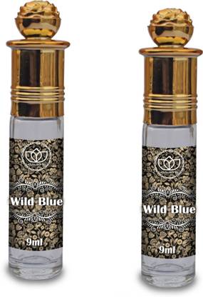 ASHTAAROMAS Set of 2 Wild Blue Attar, Alcohol Free for Unisex Perfumes (9 ml Each) Floral Attar