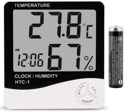 FStyler New HTC-1 Humidity Clock Digital HTC Clock with High Accuracy LCD Display | Thermometer Thermometer