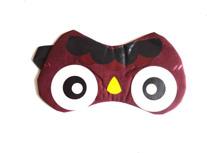 Jholmaal Red Owl Face Sleeping Eye Mask | Nap Patch | Blindfold | Funny Gift Party Blinder Eye Shade