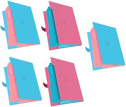 Corslet 5 Pocket File Folder, Files and Document Folder, Files Folders for Certificates, Files for Students, Office Files and Folders, Document Organizer, Expanding File Folder with Cover ( File Folder Basic ) A4 File Folder