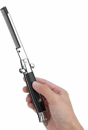 SYGA Portable Push Button Pocket Comb Brush Fake Folding Switch Blade Comb