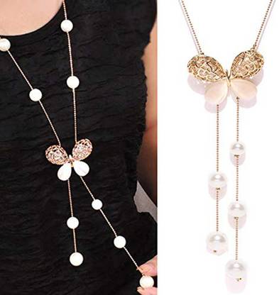 Shining Diva Stylish Party Wear Long Chain Pendant Necklace Crystal Crystal Necklace