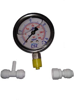Capital Analog Tire Pressure Gauge RO Water Purifier Pressure Gauge Kit Booster Pump PSI Meter Tester 1/4" (0-21 Kg/cm2 300 PSI) Diaphragm Water Pump